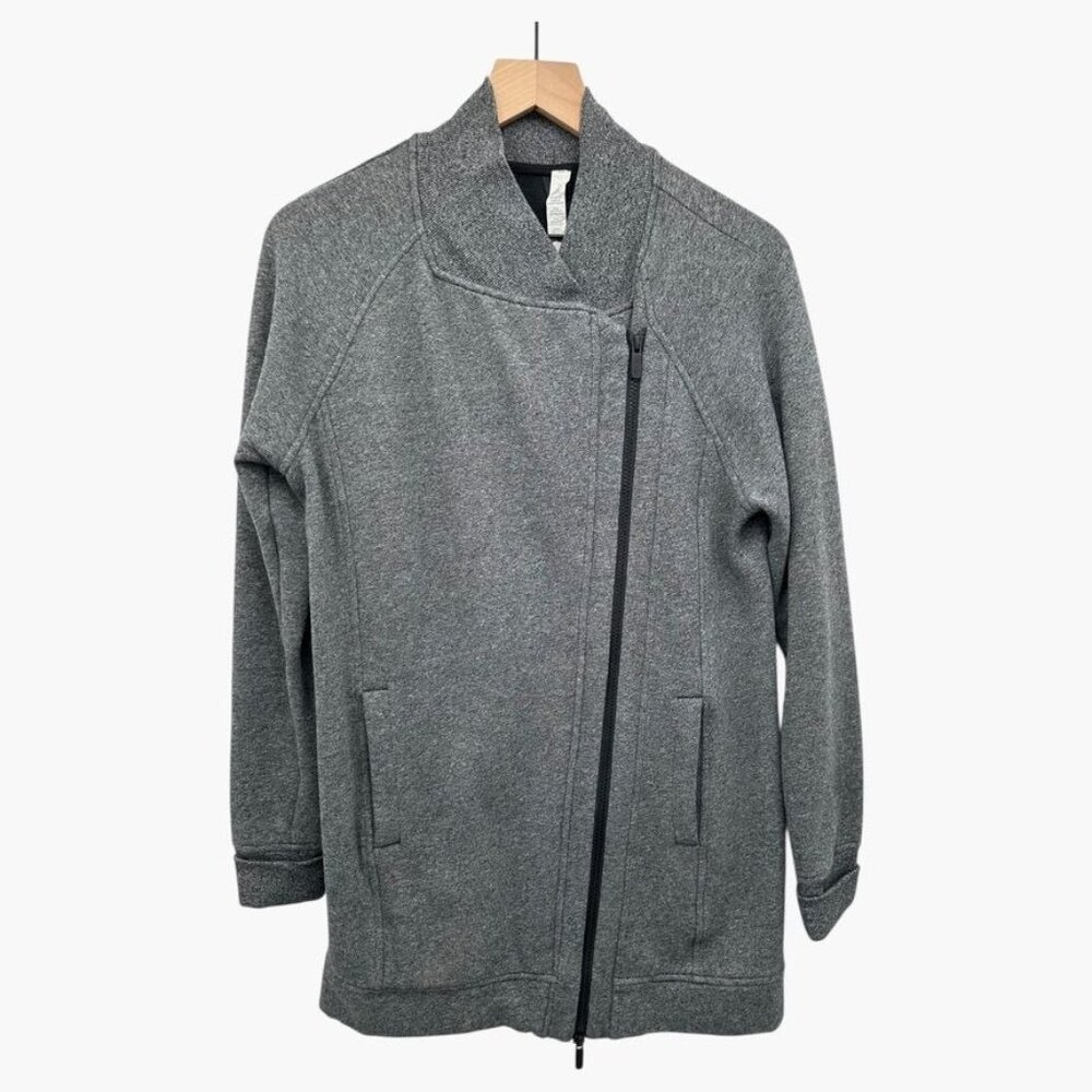 Lululemon Define Heathered Gray Asymmetrical Zip … - image 1